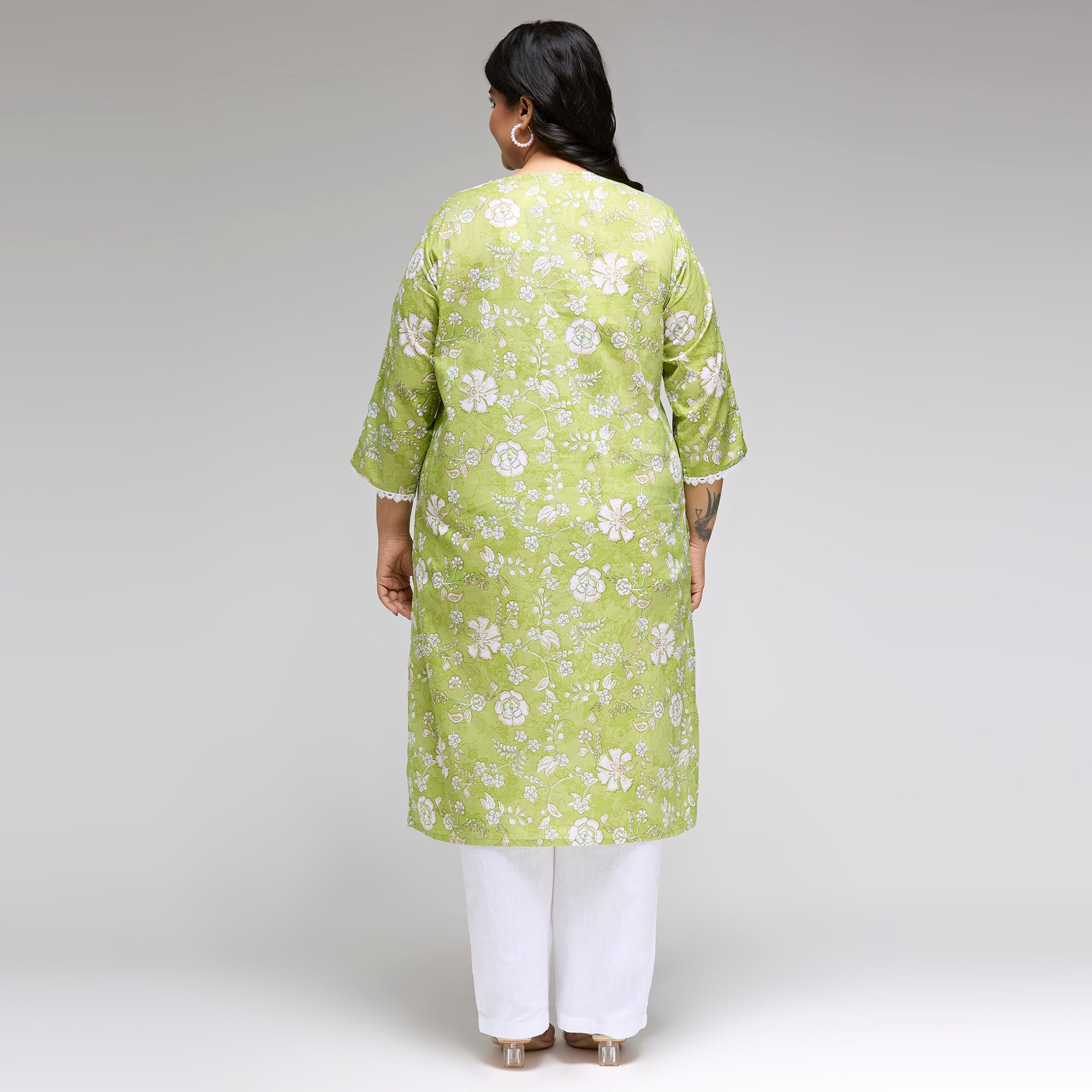 Plus Size Kurta | 2XL-8XL | 100% Cotton | Green