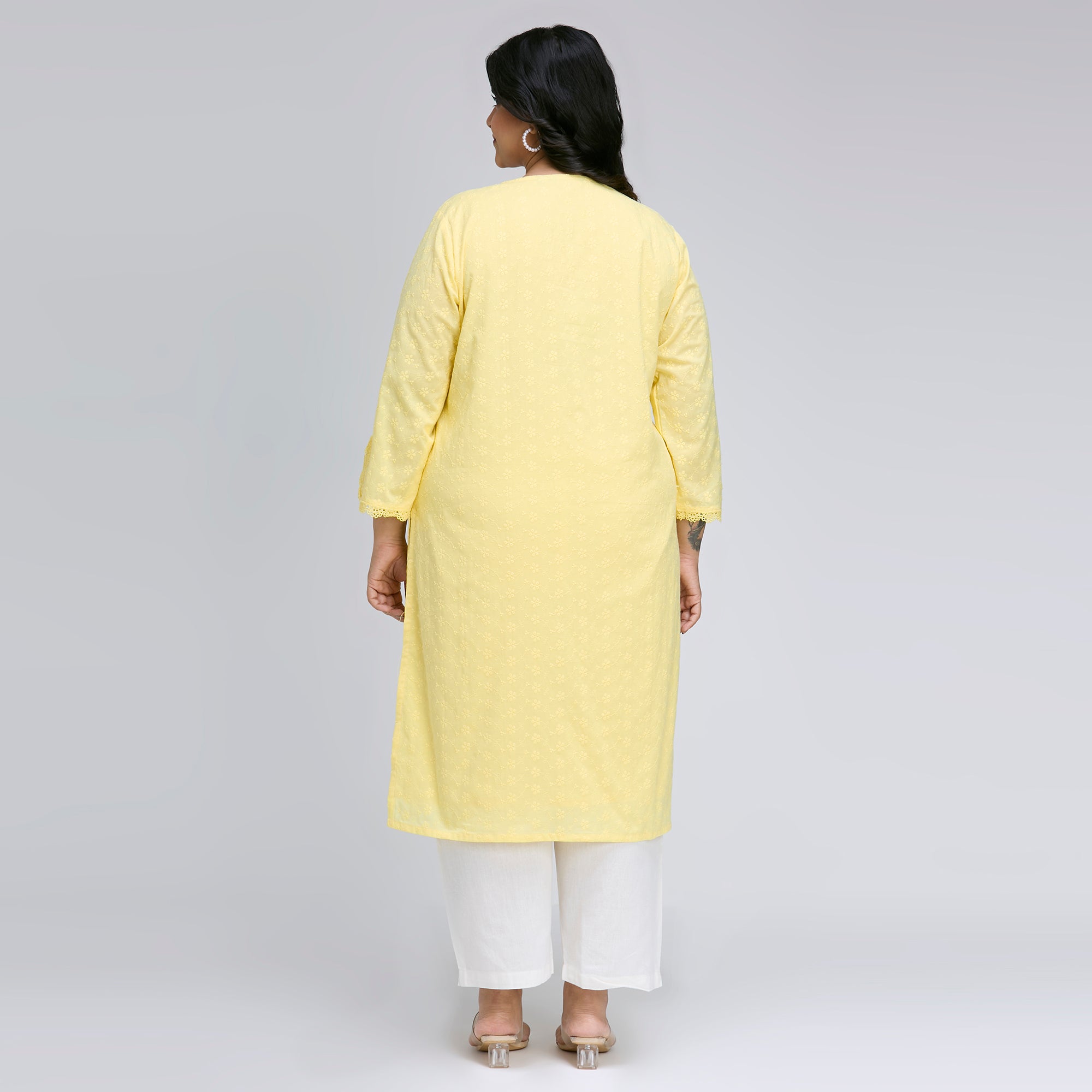 Plus Size Kurta | 2XL-8XL | 100% Cotton | Yellow
