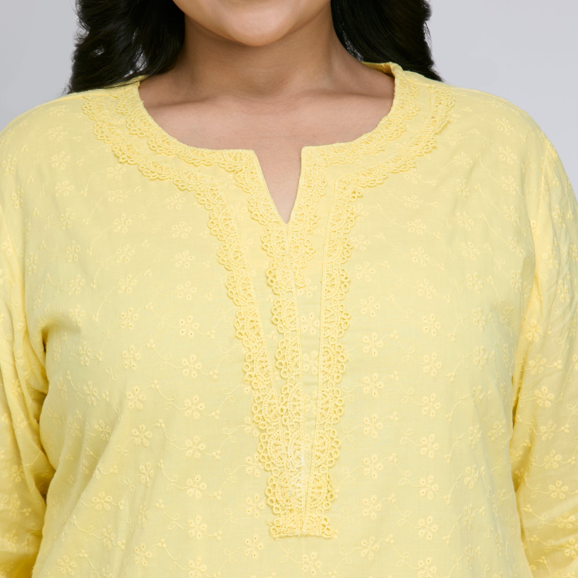 Plus Size Kurta | 2XL-8XL | 100% Cotton | Yellow