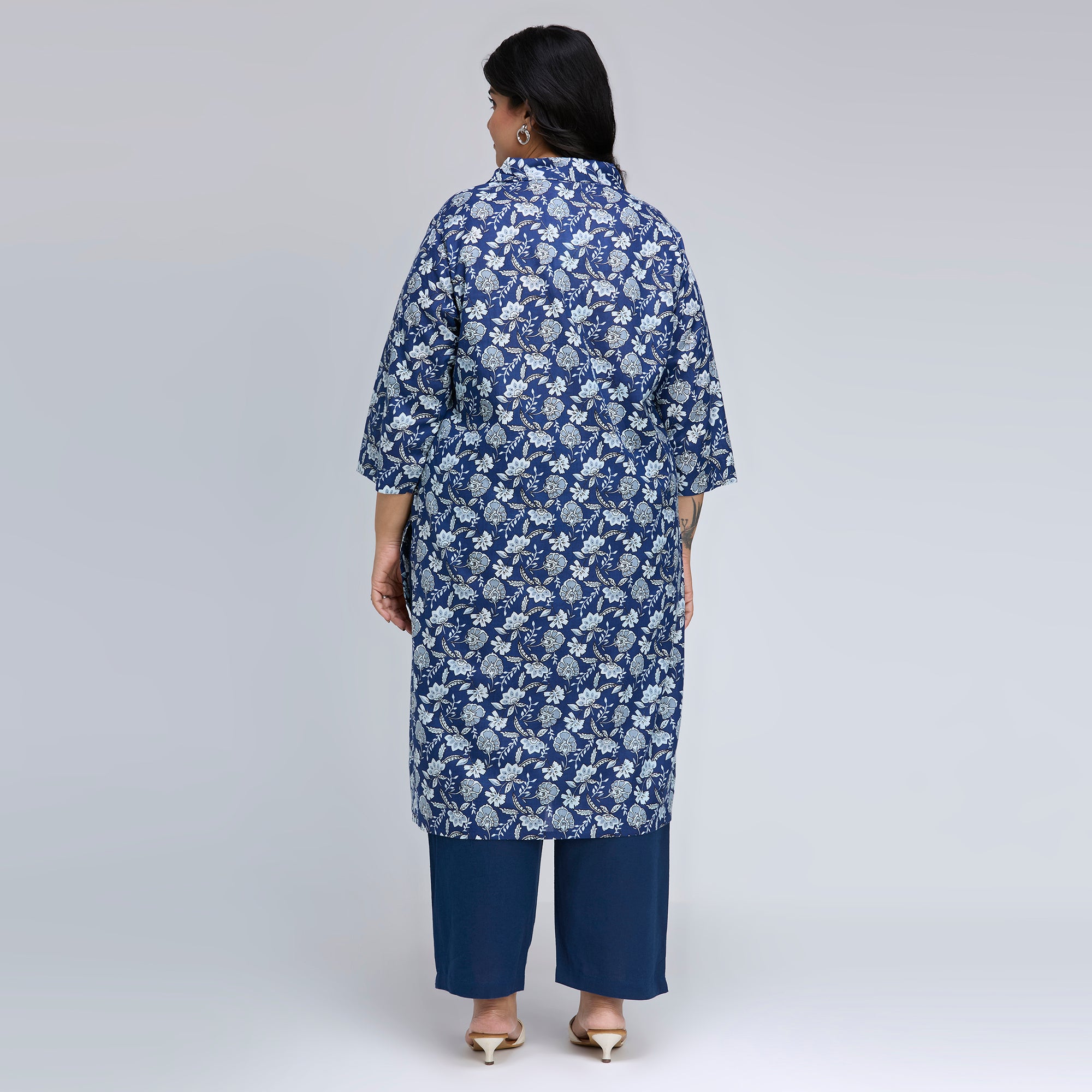 Plus Size Kurta | 2XL-8XL | 100% Cotton | Indigo
