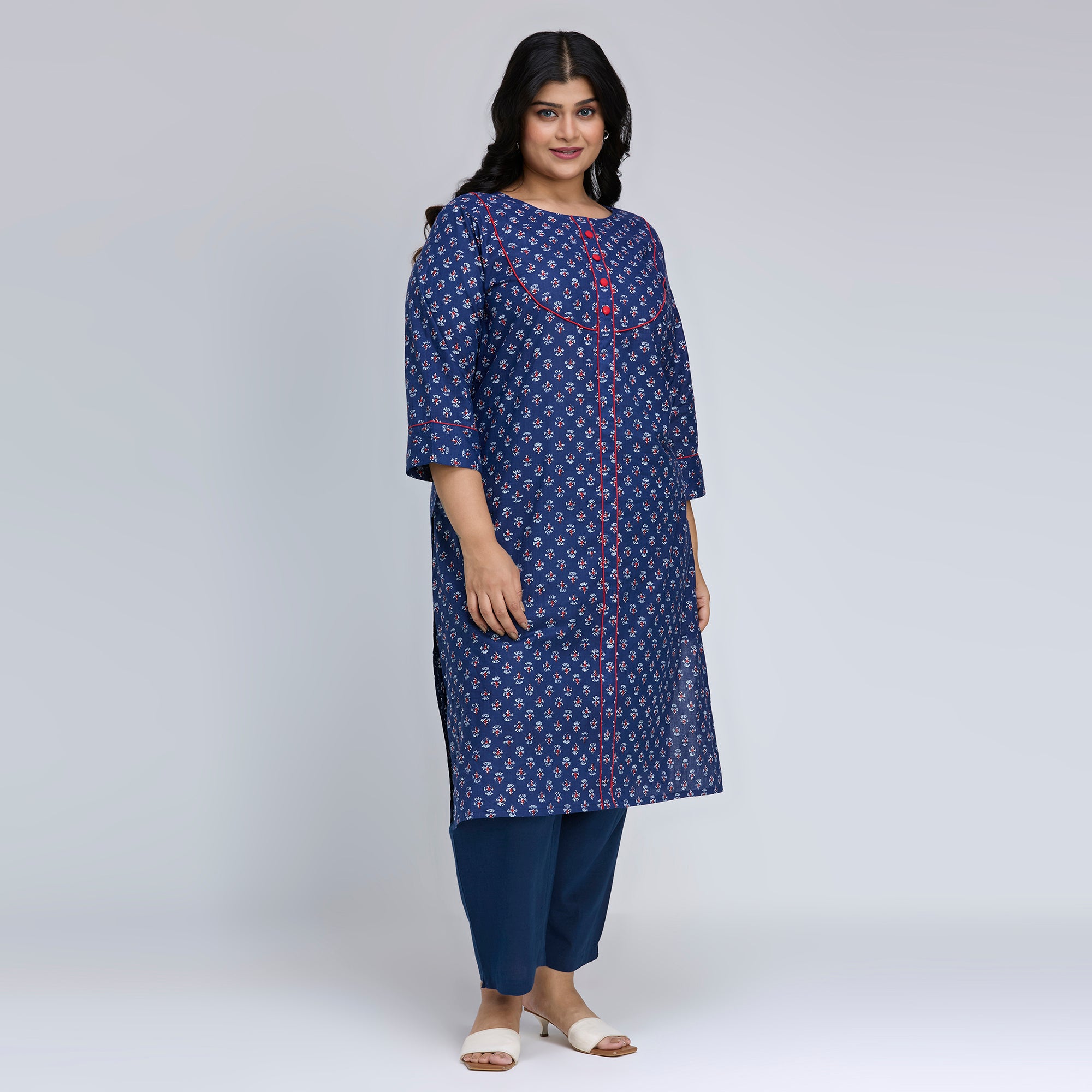 Plus Size Kurta | 2XL-8XL | 100% Cotton | Indigo