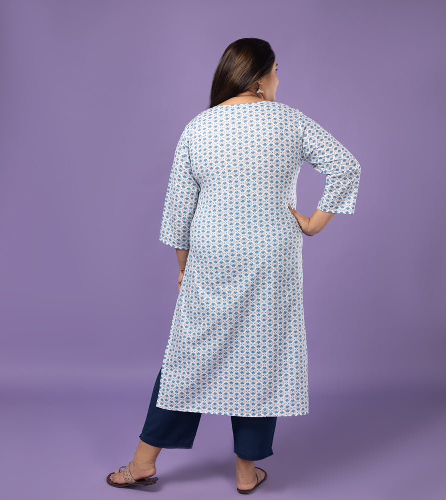 Plus Size Kurta | XL - 7XL | 100% Cotton | White