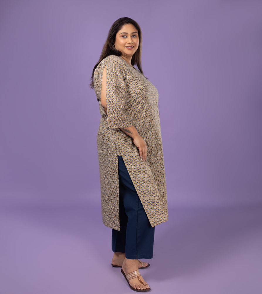 Plus Size Kurta | XL - 7XL | 100% Cotton | Mustard