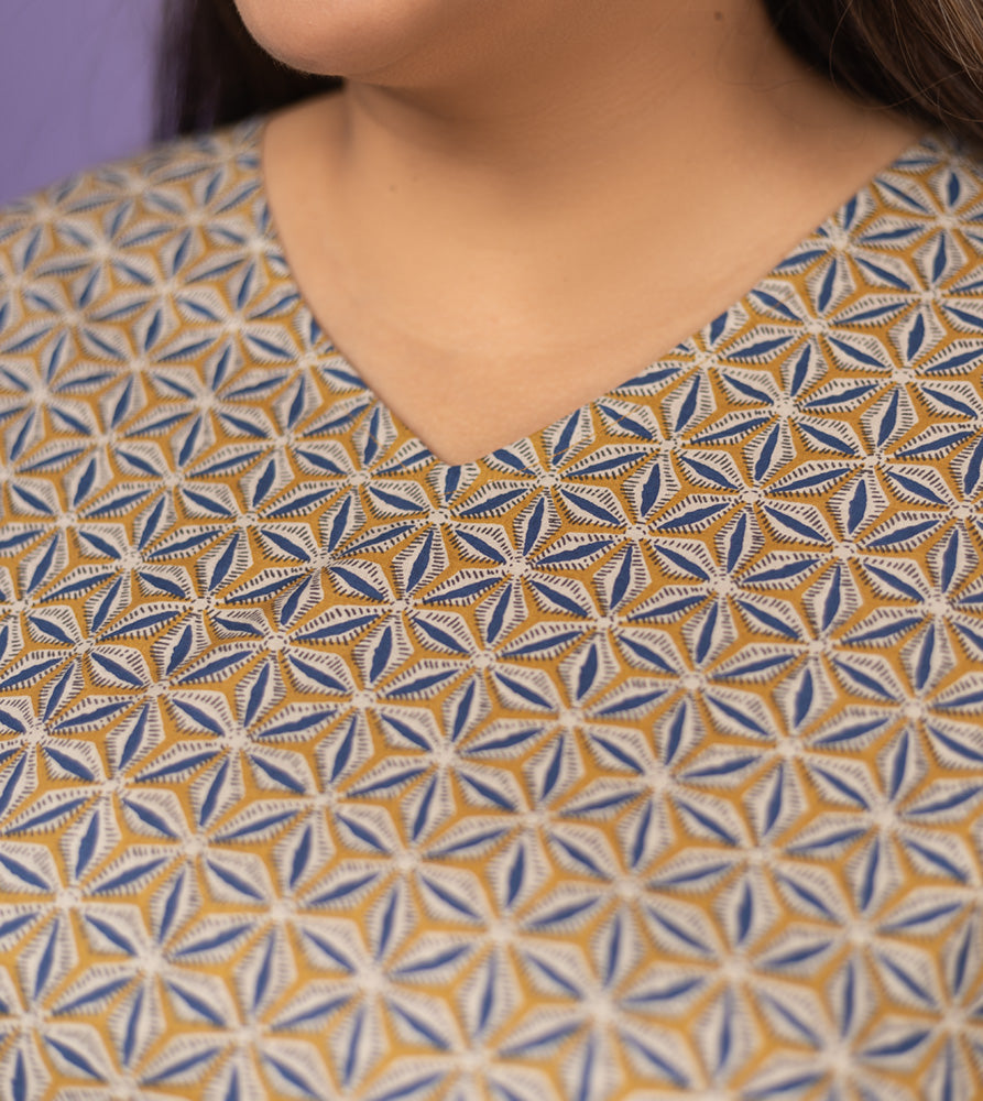 Plus Size Kurta | XL - 7XL | 100% Cotton | Mustard