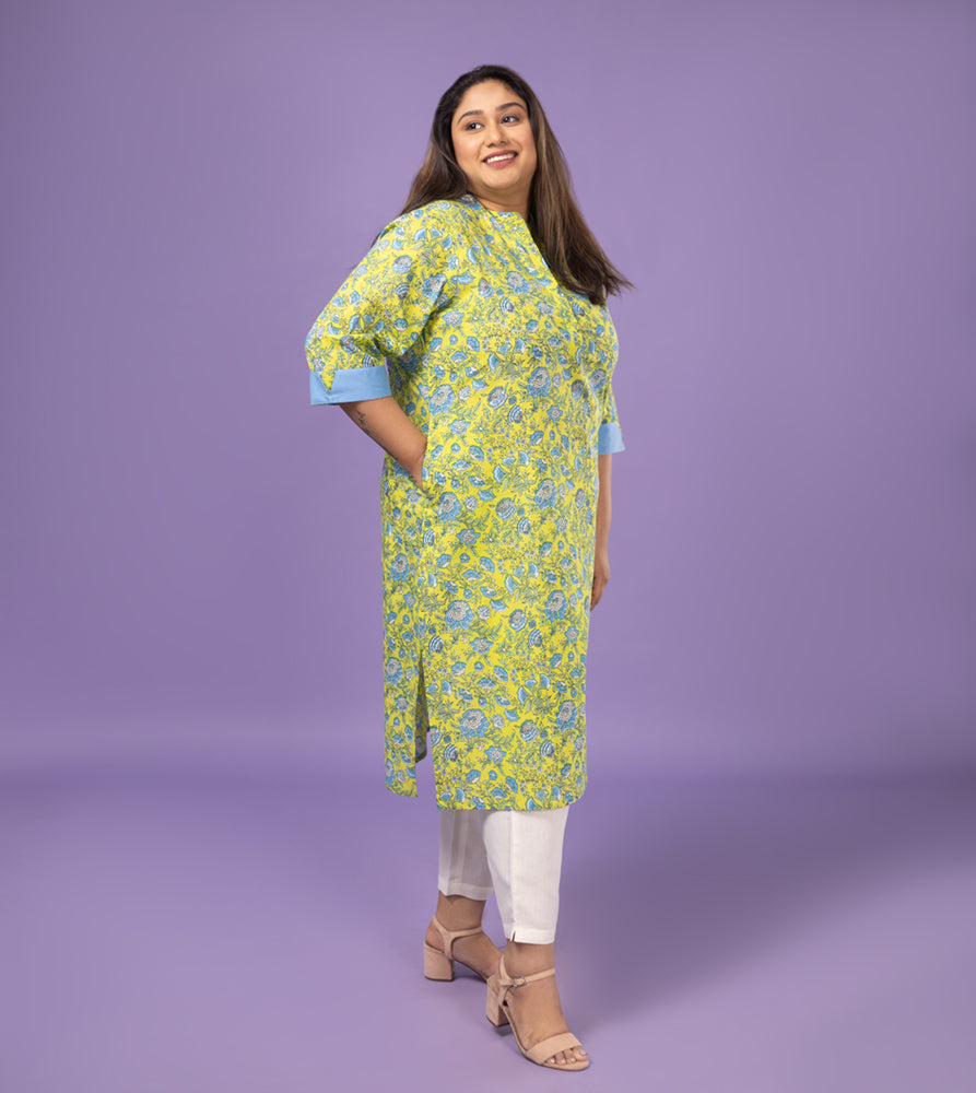 Plus Size Kurta | XL - 7XL | 100% Cotton | Green