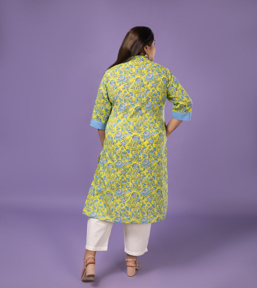 Plus Size Kurta | XL - 7XL | 100% Cotton | Green