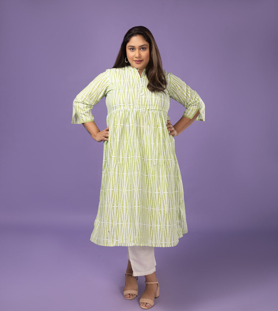 Plus Size Kurta | XL - 7XL | 100% Cotton | Green