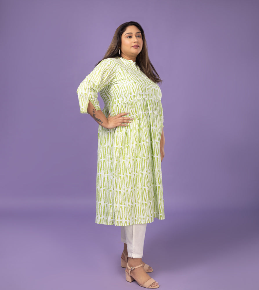 Plus Size Kurta | XL - 7XL | 100% Cotton | Green