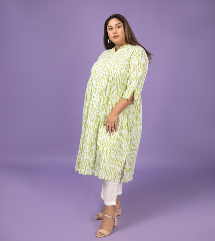 Plus Size Kurta | XL - 7XL | 100% Cotton | Green