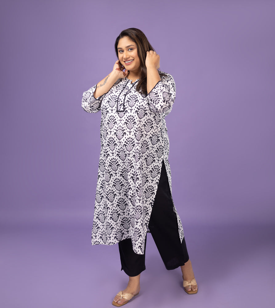Plus Size Kurta | XL - 7XL | 100% Cotton | White