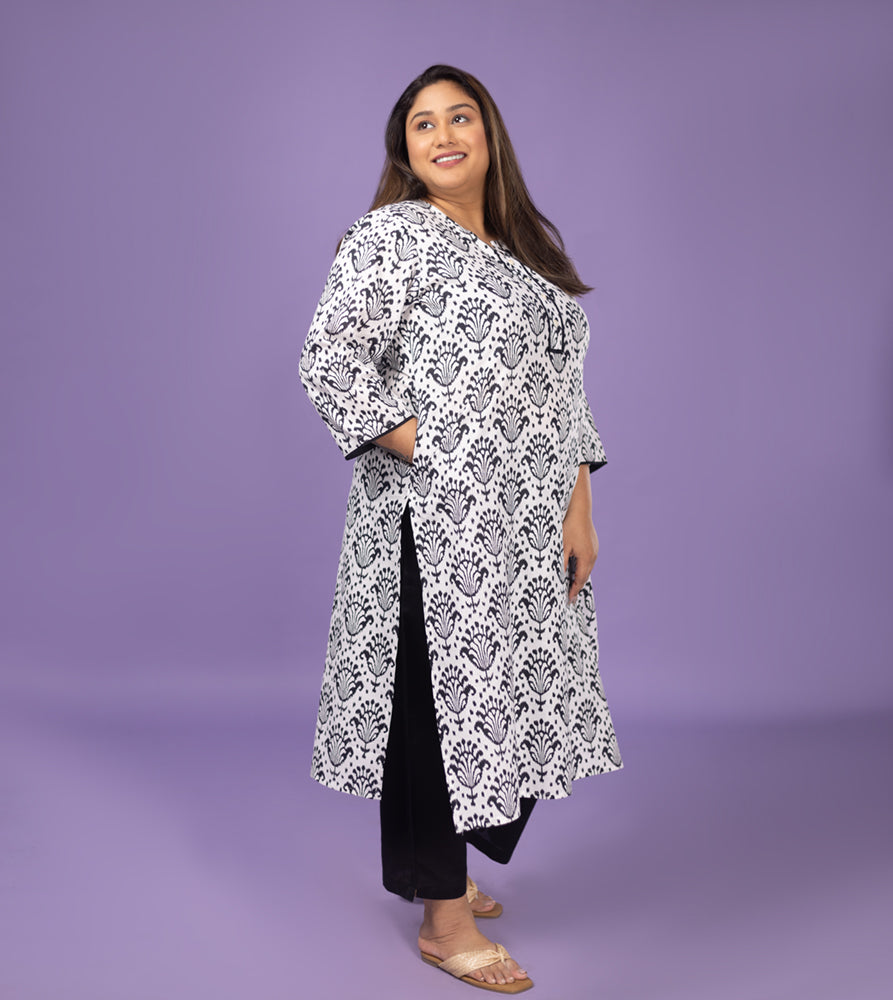 Plus Size Kurta | XL - 7XL | 100% Cotton | White