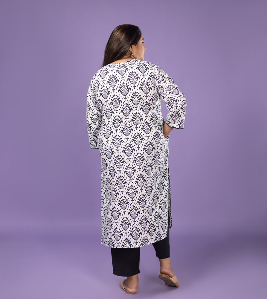 Plus Size Kurta | XL - 7XL | 100% Cotton | White
