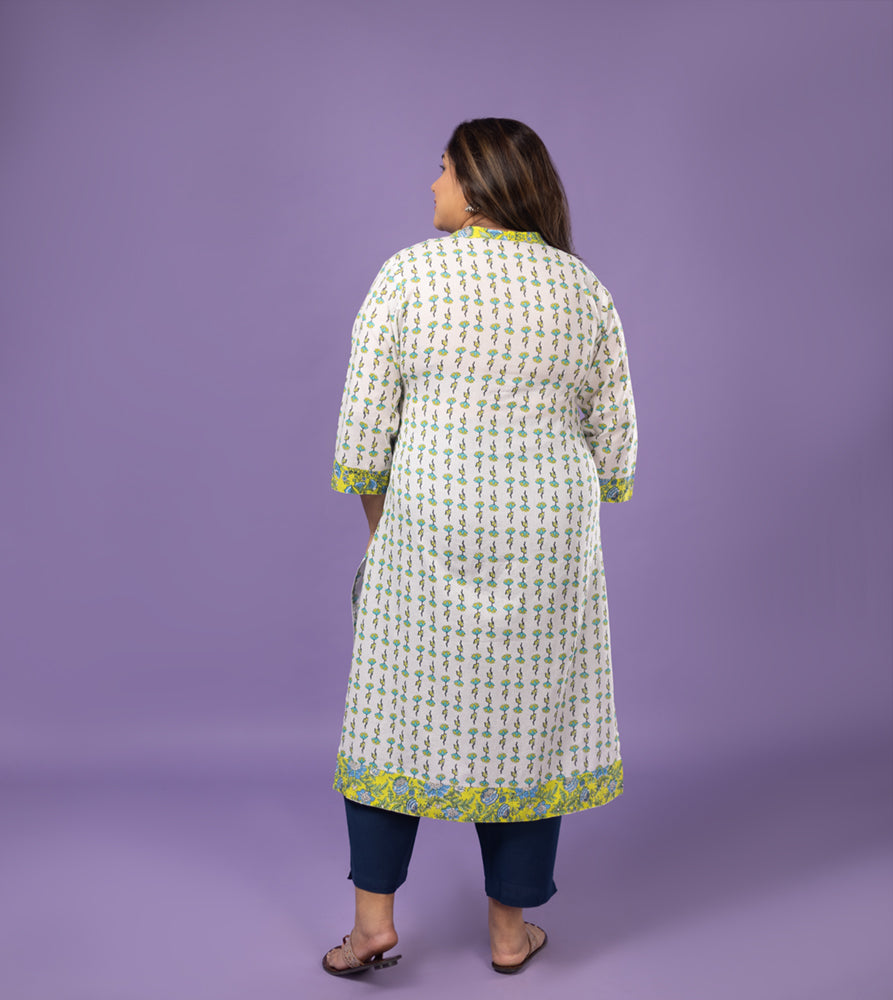 Plus Size Kurta | XL - 7XL | 100% Cotton | White