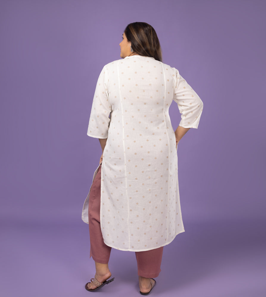 Plus Size  Kurta | XL - 7XL | 100% Cotton | Off White