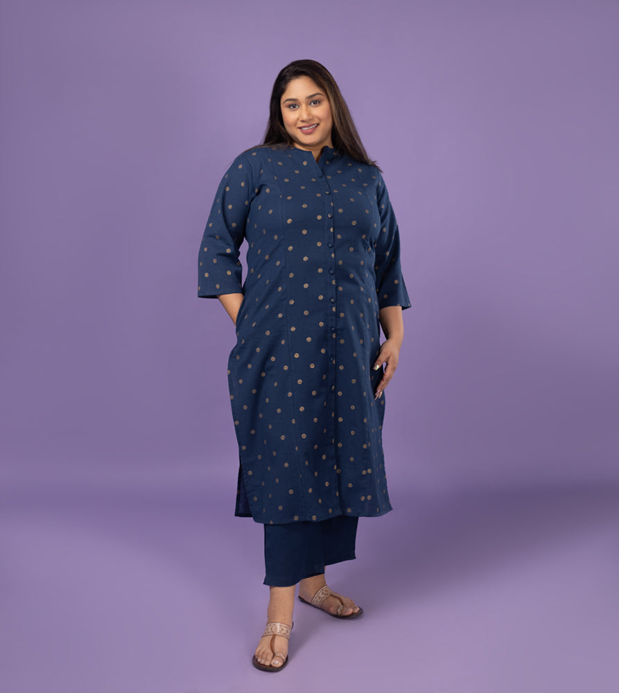 Plus Size Kurta | XL - 7XL | 100% Cotton | Indigo