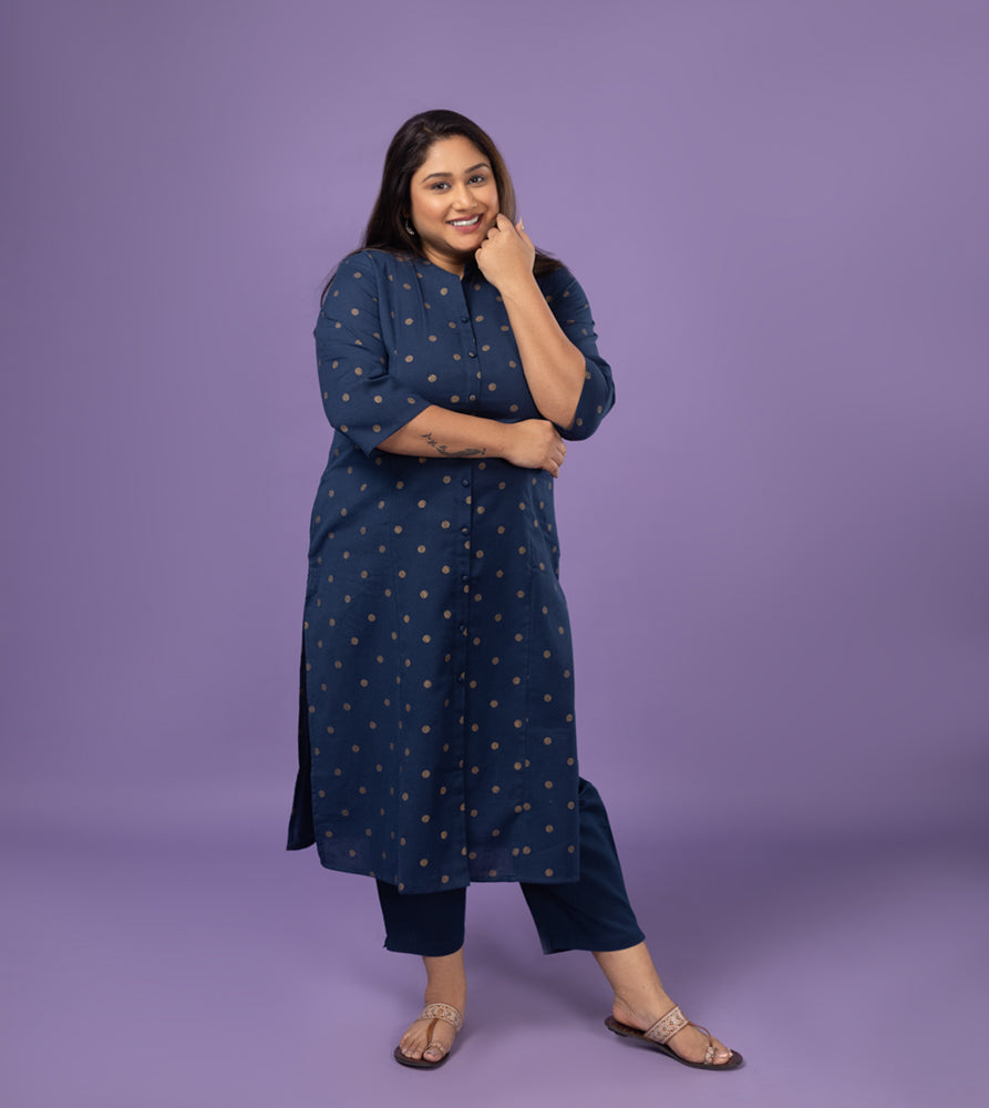 Plus Size Kurta | XL - 7XL | 100% Cotton | Indigo