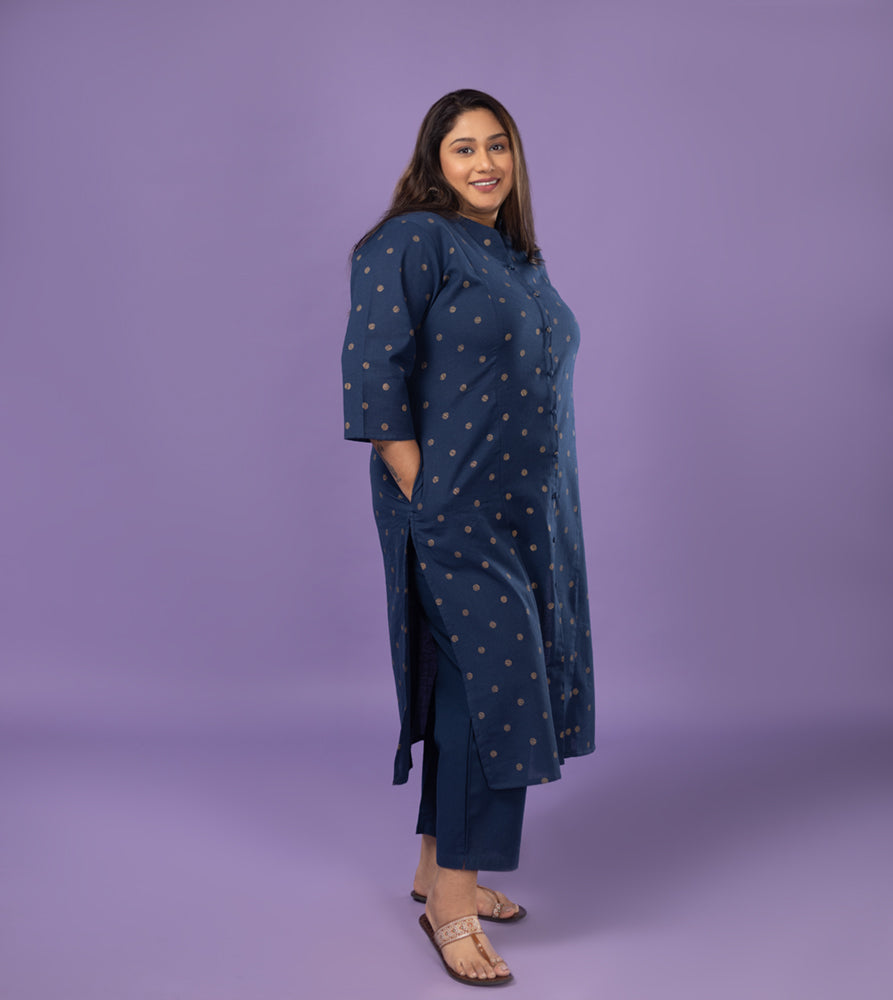 Plus Size Kurta | XL - 7XL | 100% Cotton | Indigo