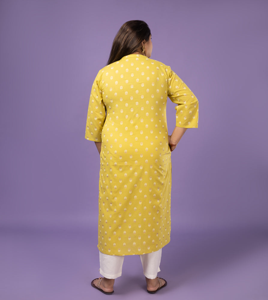 Plus Size Kurta | XL - 7XL | 100% Cotton | Lime Green