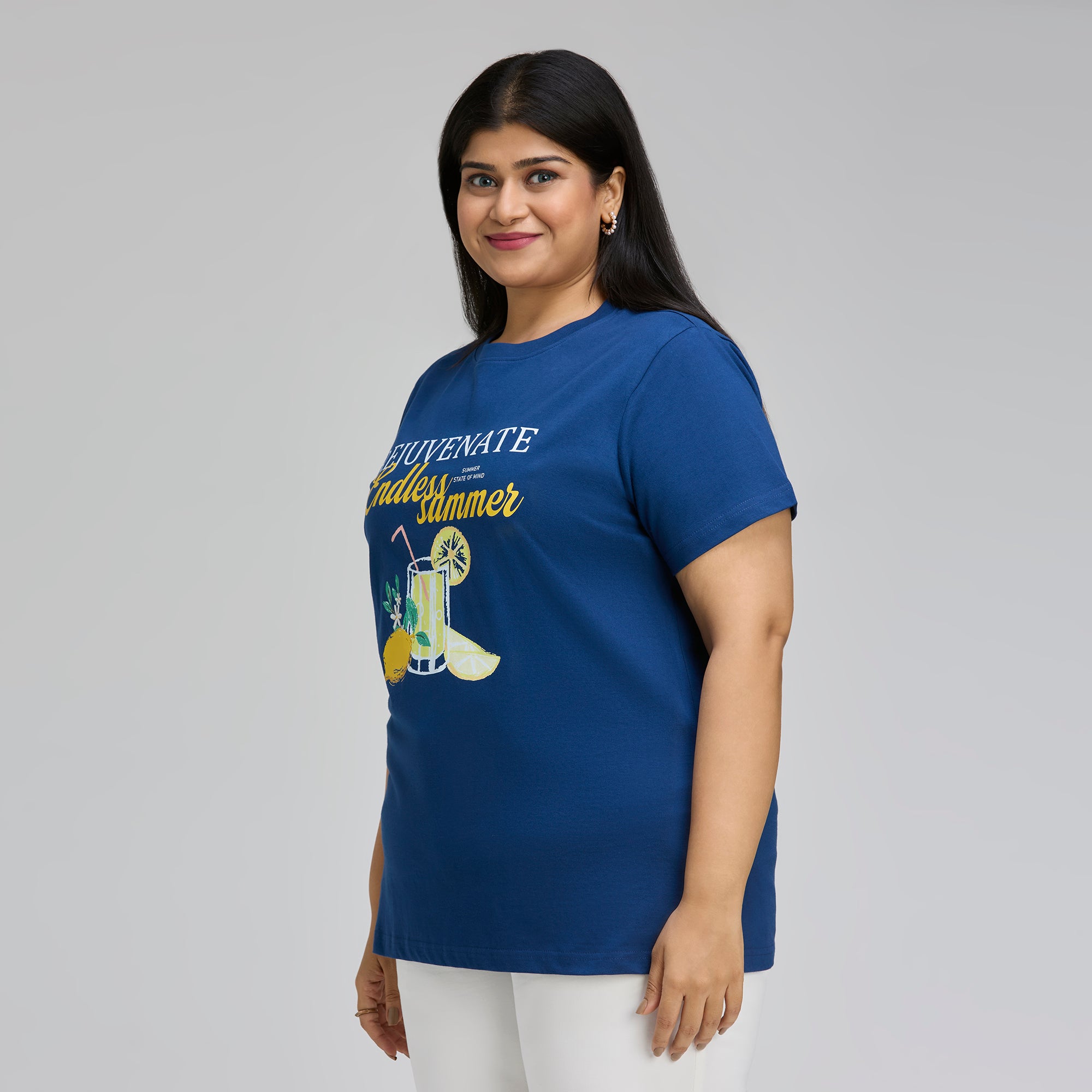 Plus Size Graphic T-Shirt | 2XL-8XL | 100% Cotton | Diesel Blue