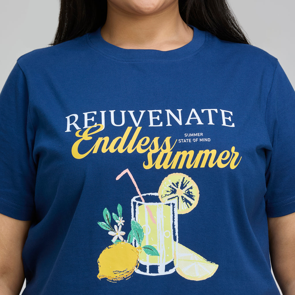 Plus Size Graphic T-Shirt | 2XL-8XL | 100% Cotton | Diesel Blue