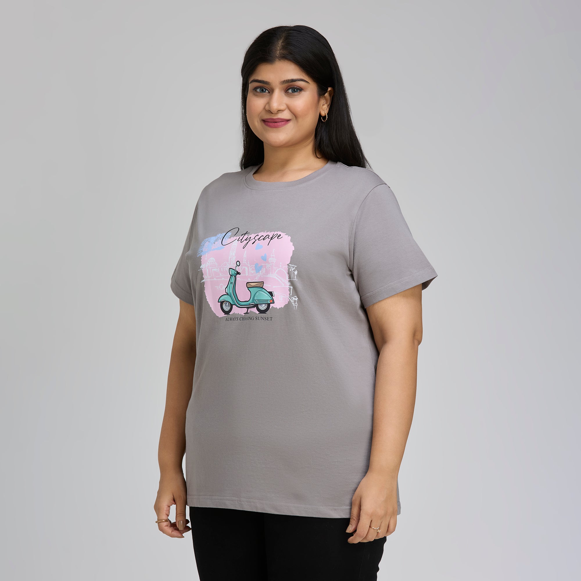 Plus Size Graphic T-Shirt | 2XL-8XL | 100% Cotton | Light Grey