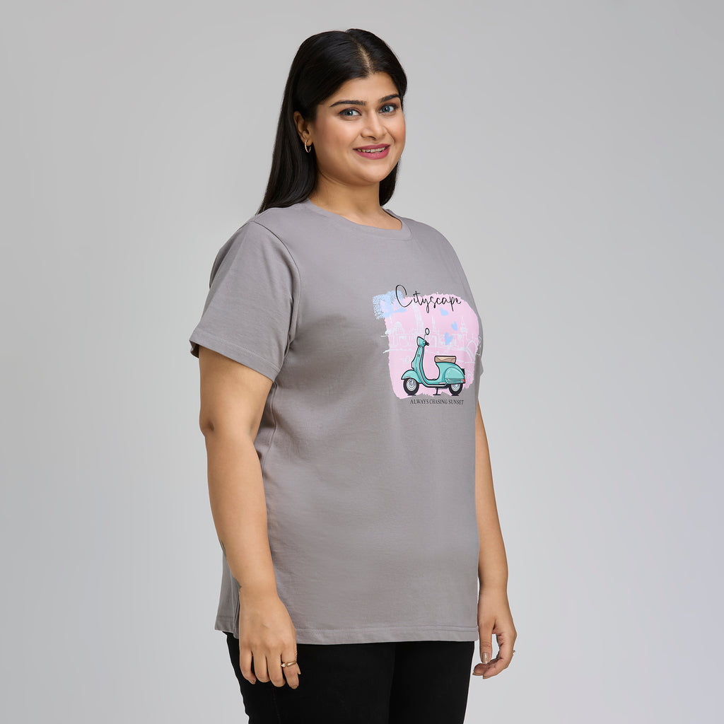 Plus Size Graphic T-Shirt | 2XL-8XL | 100% Cotton | Light Grey