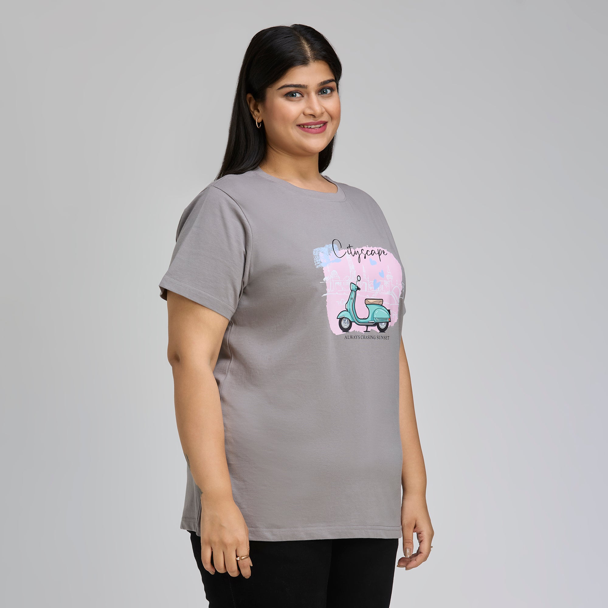 Plus Size Graphic T-Shirt | 2XL-8XL | 100% Cotton | Light Grey