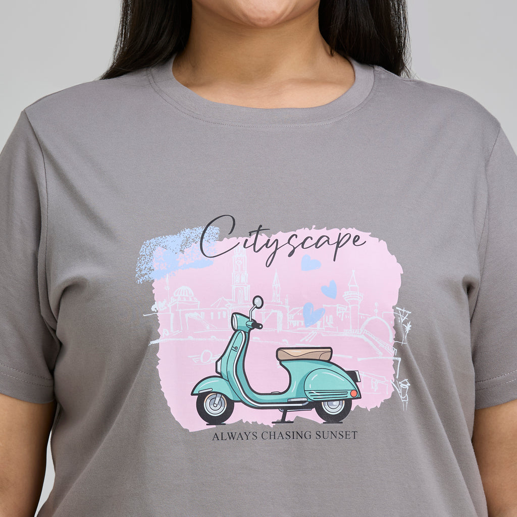 Plus Size Graphic T-Shirt | 2XL-8XL | 100% Cotton | Light Grey