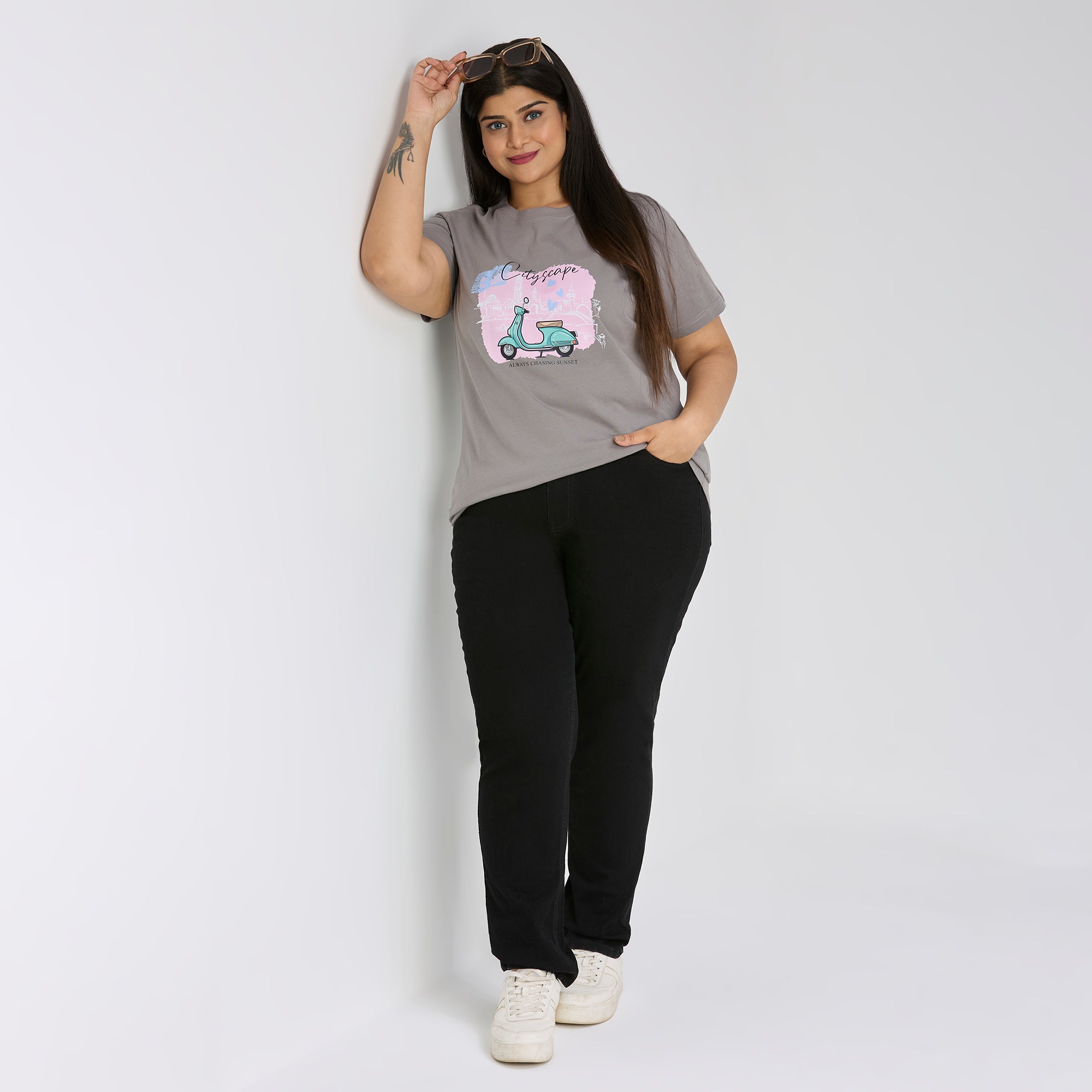 Plus Size Graphic T-Shirt | 2XL-8XL | 100% Cotton | Light Grey
