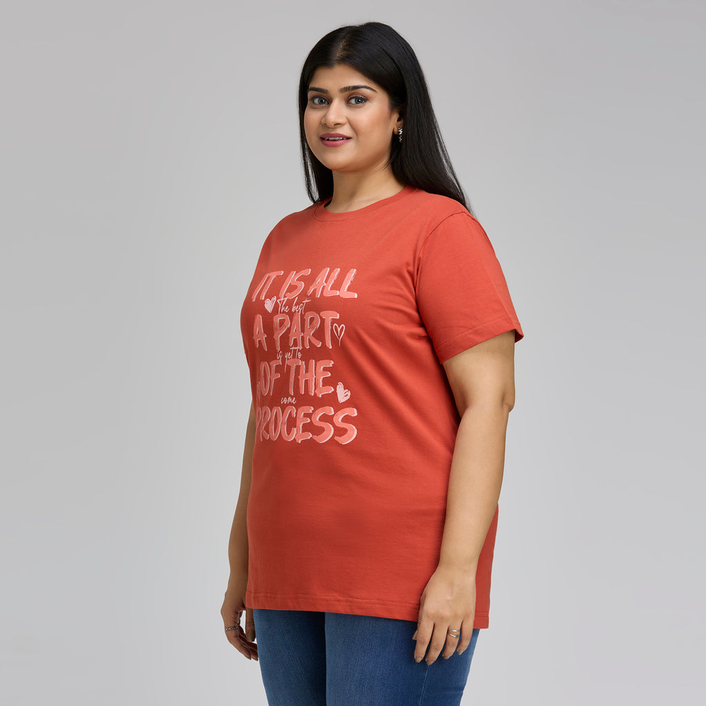 Plus Size Graphic T-Shirt | 2XL-8XL | 100% Cotton | Rust