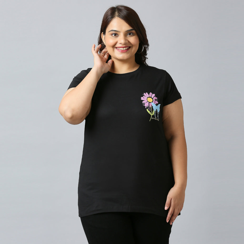 Plus Size Graphic T-shirt | 2XL - 8XL | Black