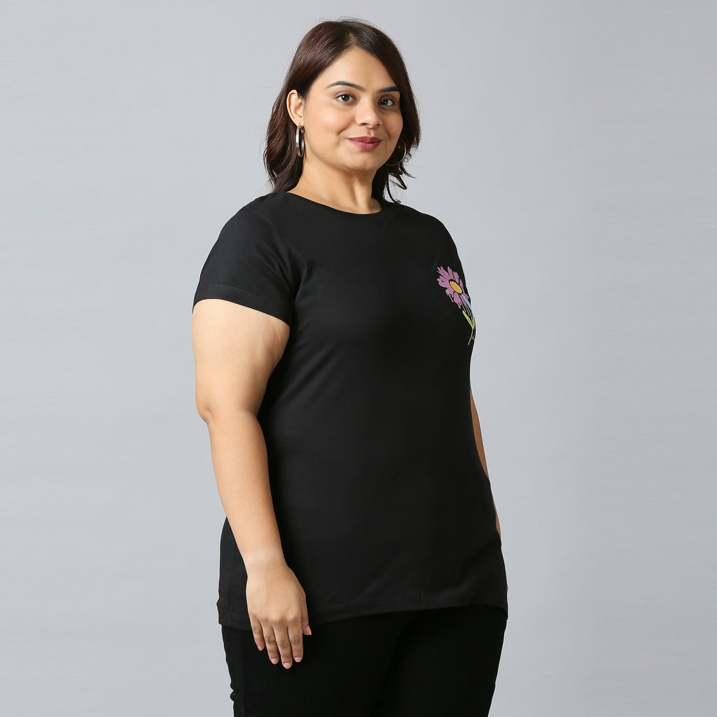 Plus Size Graphic T-shirt | 2XL - 8XL | Black