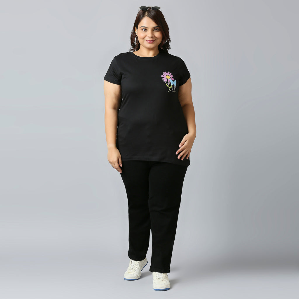 Plus Size Graphic T-shirt | 2XL - 8XL | Black