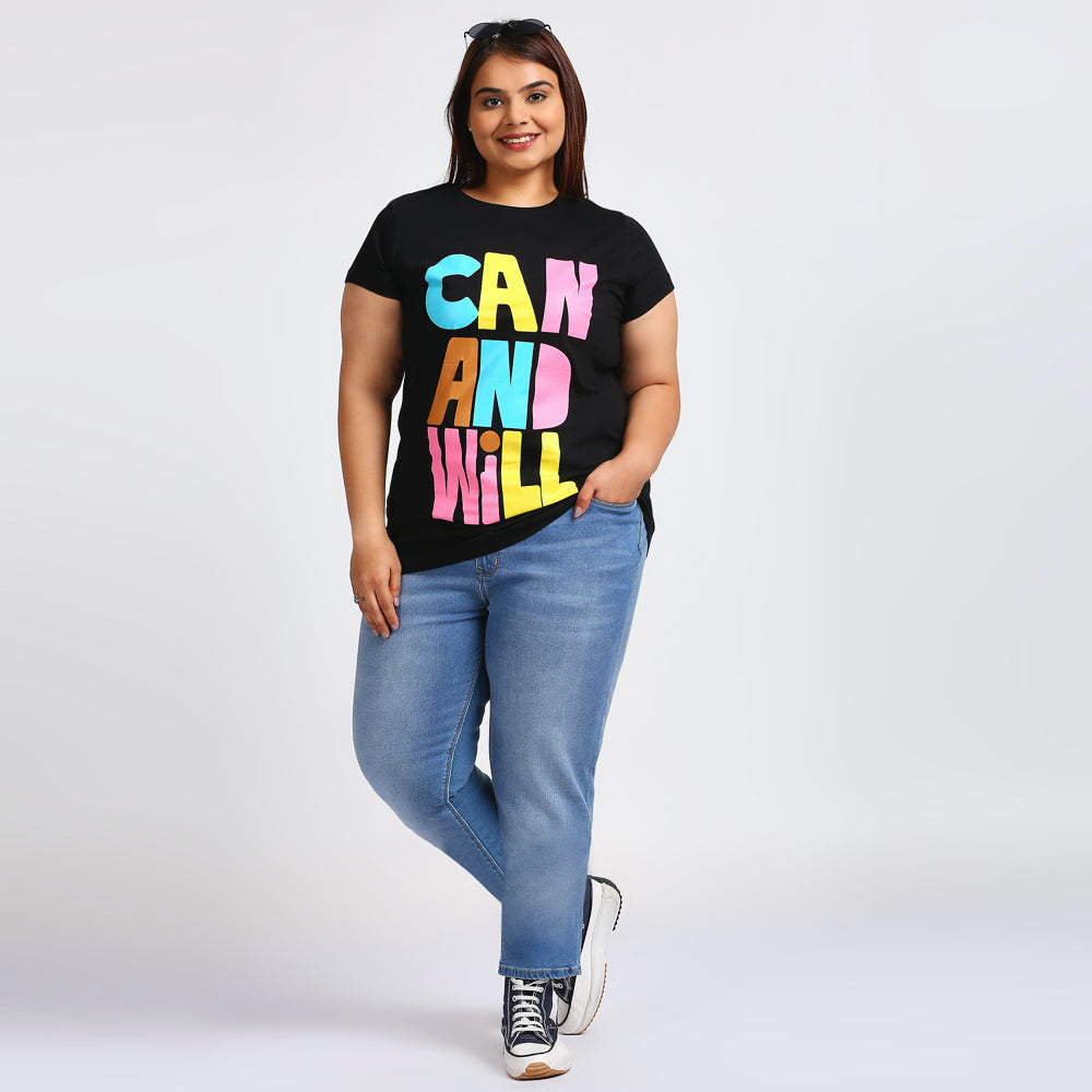 Plus Size Graphic T-Shirt | 2XL - 8XL | 100% Cotton | Black