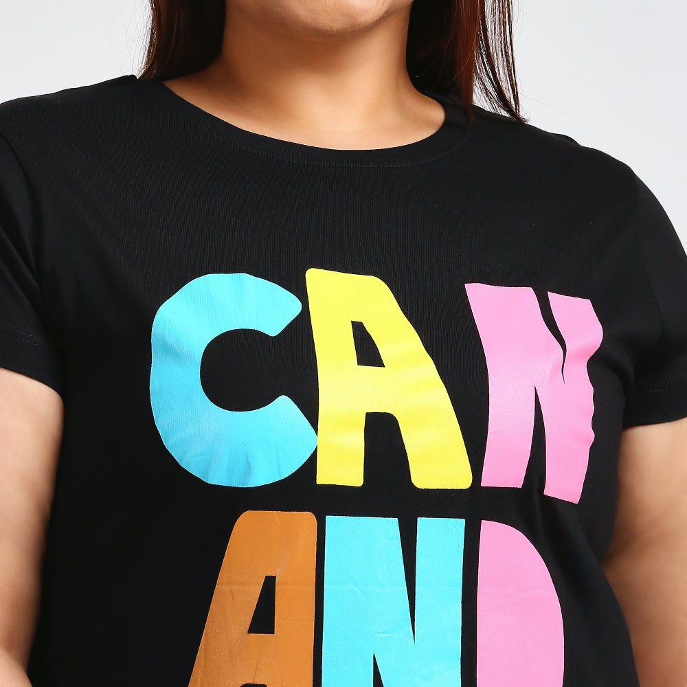 Plus Size Graphic T-Shirt | 2XL - 8XL | 100% Cotton | Black