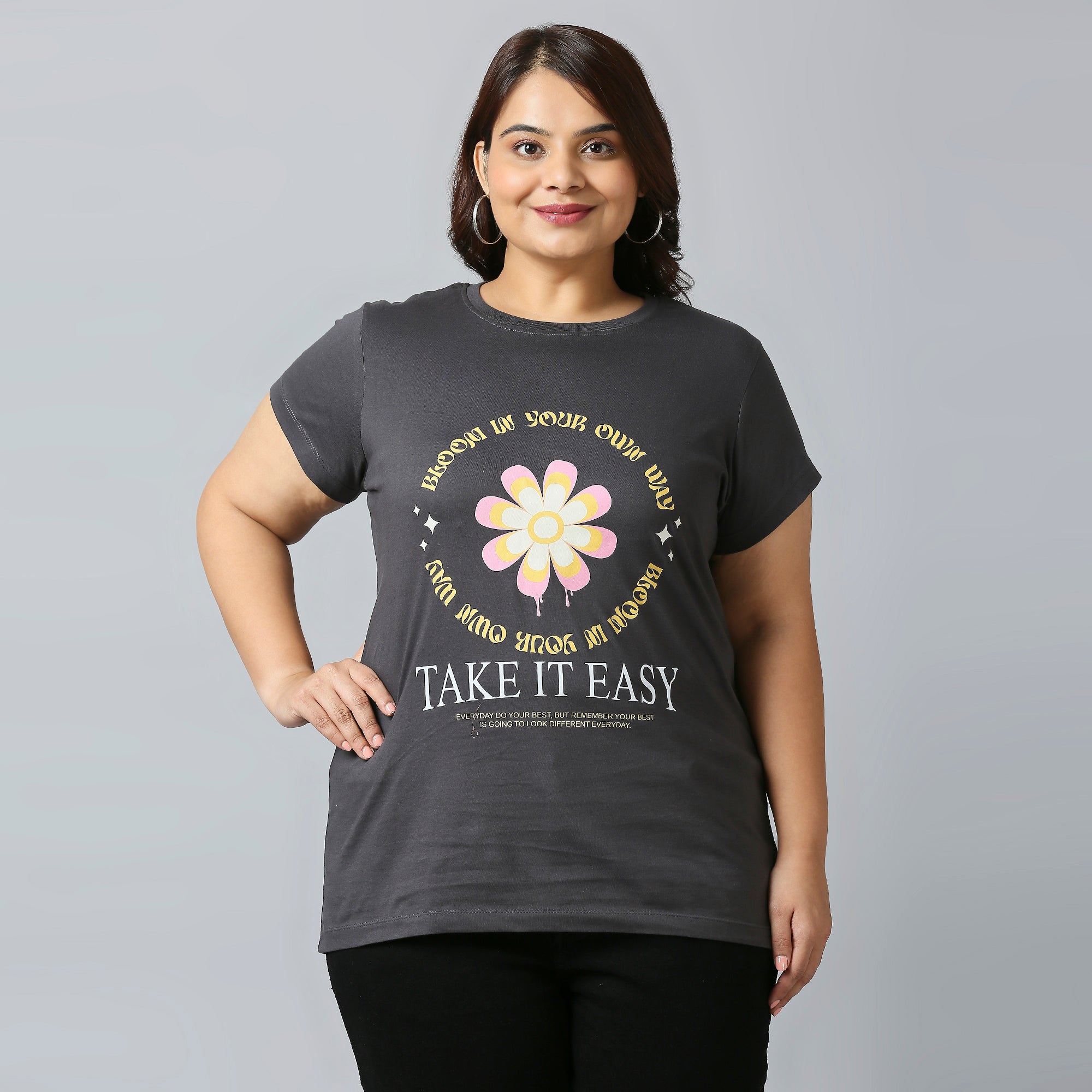 Plus Size Graphic T-shirt | 2XL - 8XL | Grey