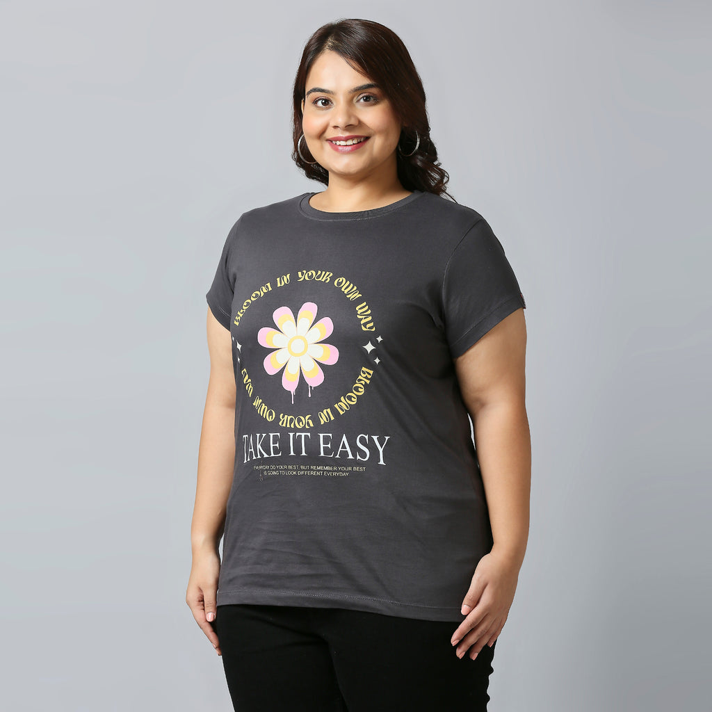 Plus Size Graphic T-shirt | 2XL - 8XL | Grey