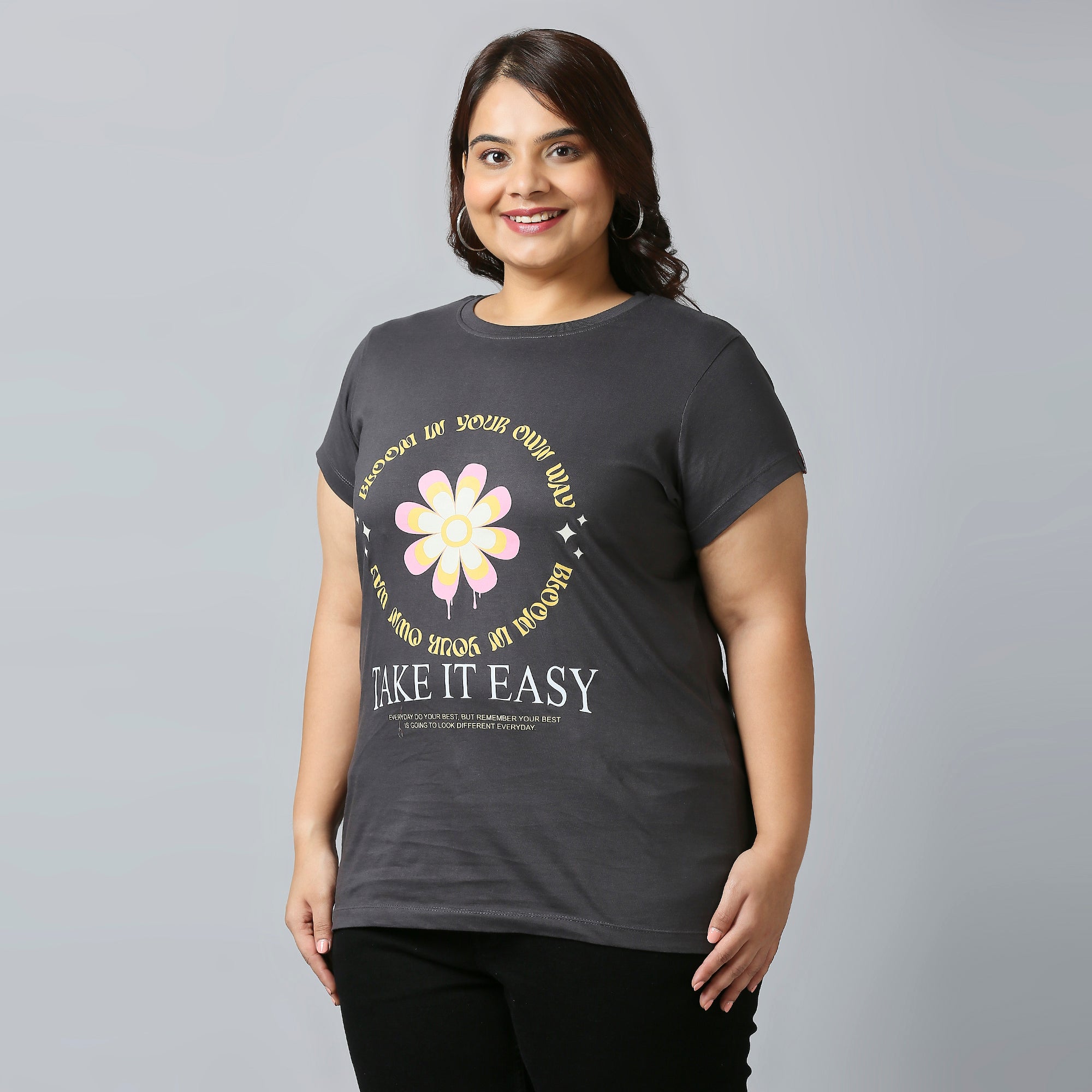 Plus Size Graphic T-shirt | 2XL - 8XL | Grey
