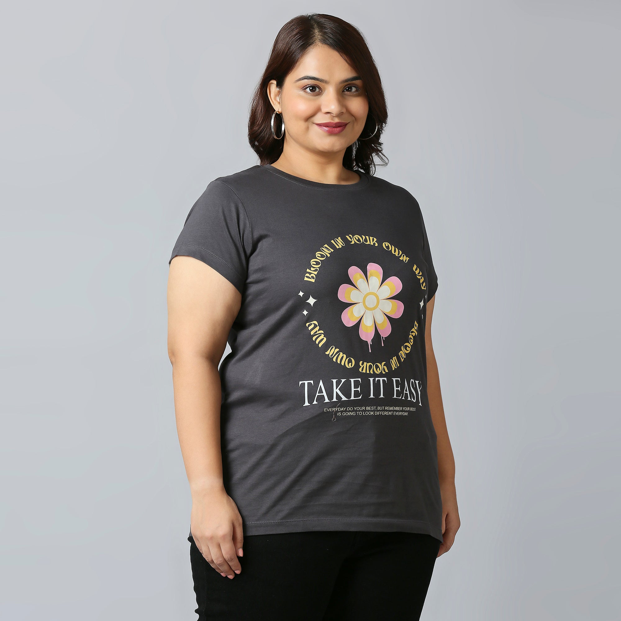 Plus Size Graphic T-shirt | 2XL - 8XL | Grey