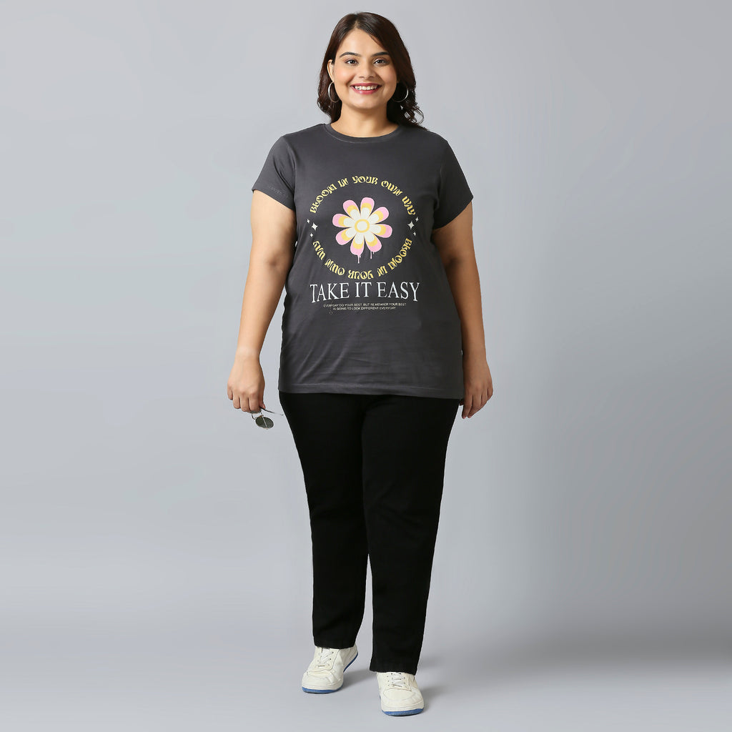 Plus Size Graphic T-shirt | 2XL - 8XL | Grey