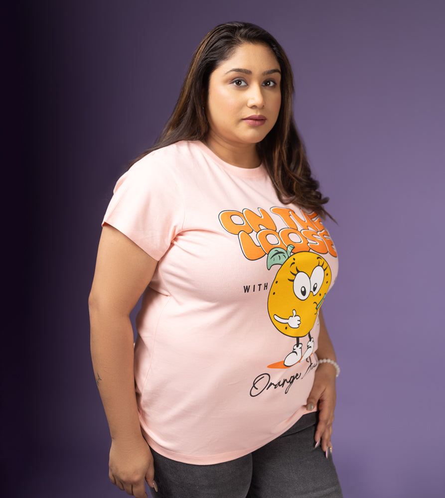 Plus Size Graphic T-Shirt | 2XL - 8XL | 100% Cotton | Pink