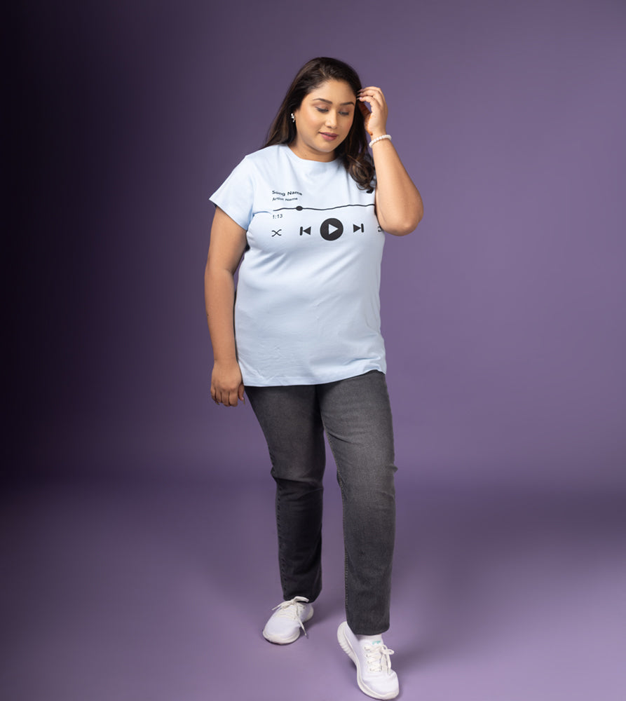 Plus Size Graphic T-Shirt | 2XL - 8XL | 100% Cotton | Blue