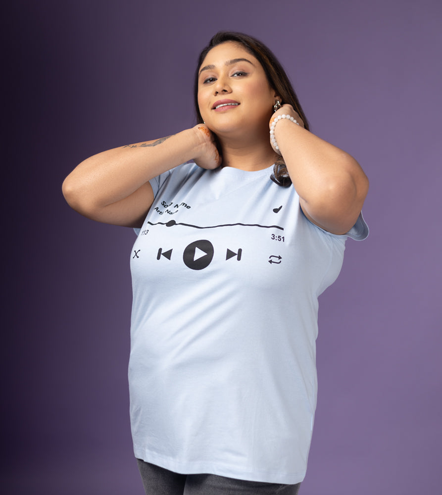 Plus Size Graphic T-Shirt | 2XL - 8XL | 100% Cotton | Blue