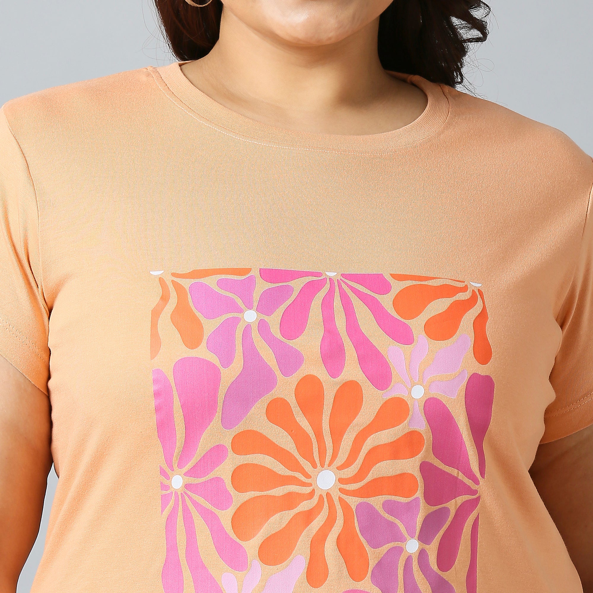 Plus Size Graphic T-shirt | 2XL - 8XL | Coral