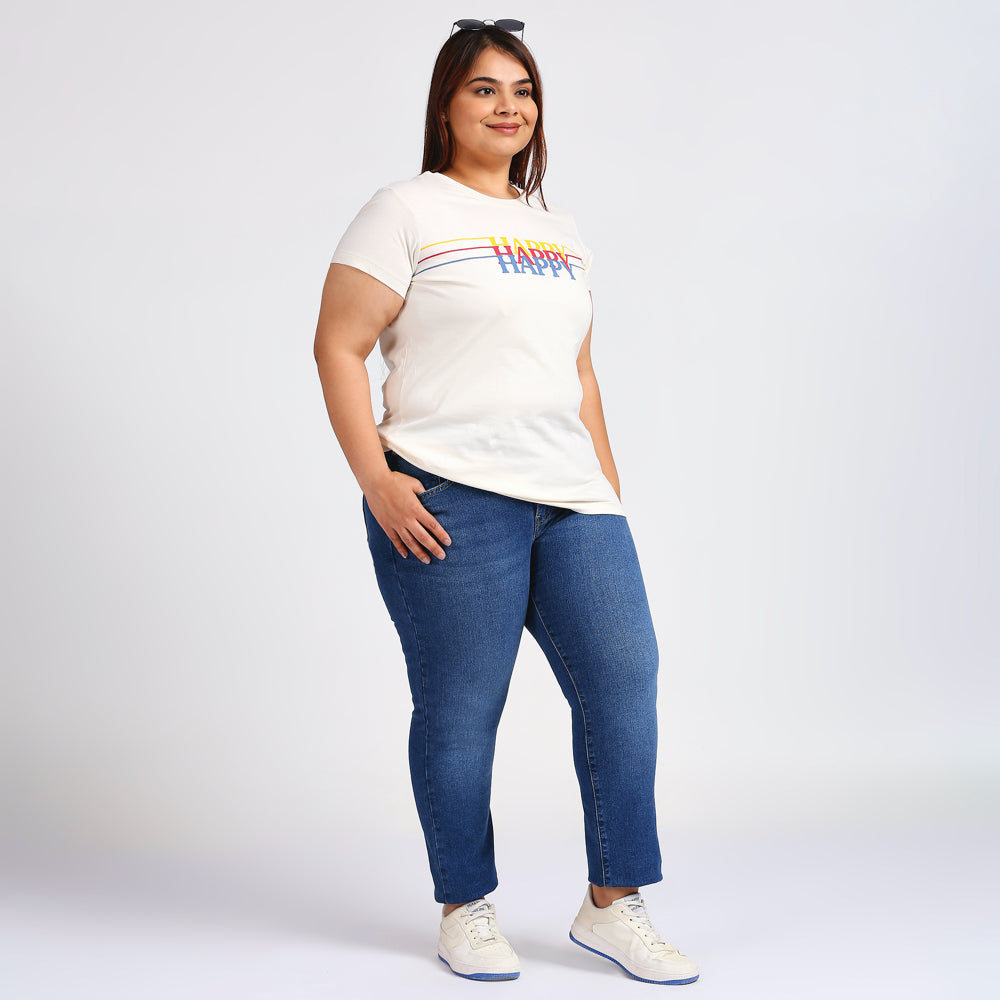 Plus Size Graphic T-Shirt | 2XL - 8XL | 100% Cotton | Cream