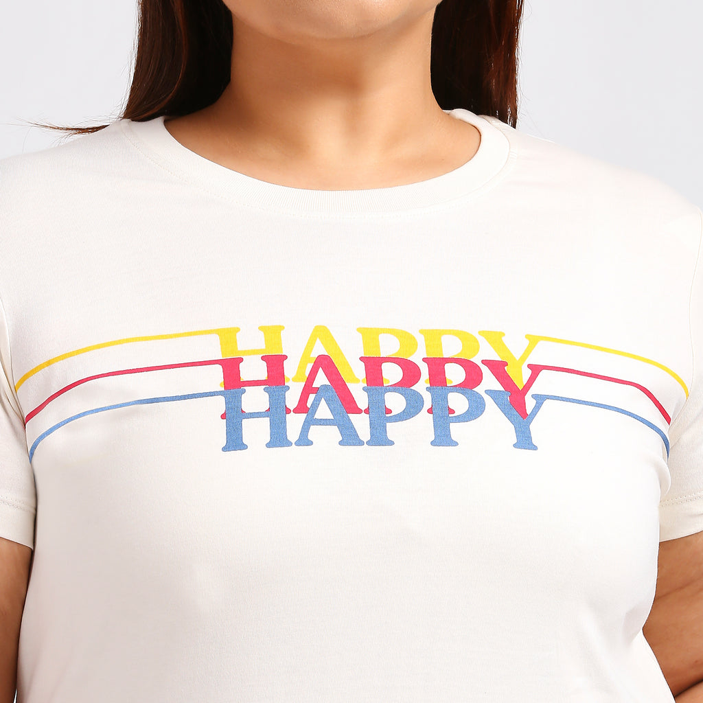 Plus Size Graphic T-Shirt | 2XL - 8XL | 100% Cotton | Cream