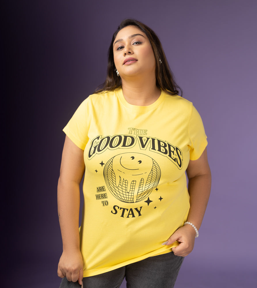 Plus Size Graphic T-Shirt | 2XL - 8XL | 100% Cotton | Yellow