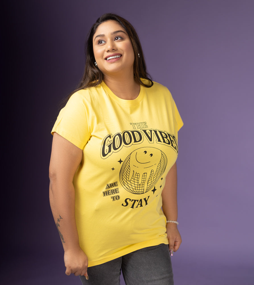 Plus Size Graphic T-Shirt | 2XL - 8XL | 100% Cotton | Yellow