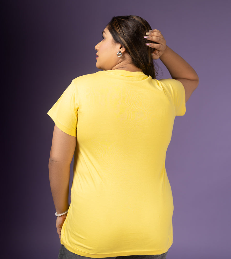 Plus Size Graphic T-Shirt | 2XL - 8XL | 100% Cotton | Yellow