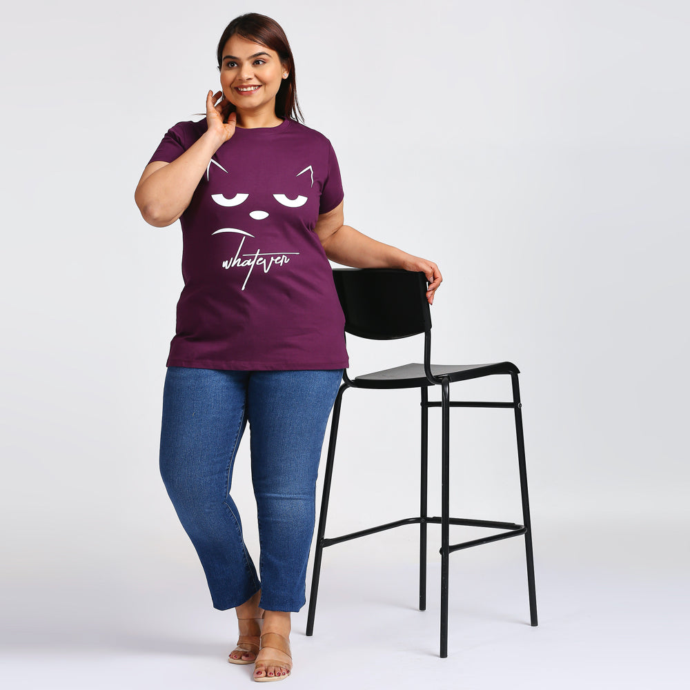 Plus Size Graphic T-Shirt | 2XL - 8XL | 100% Cotton | Purple
